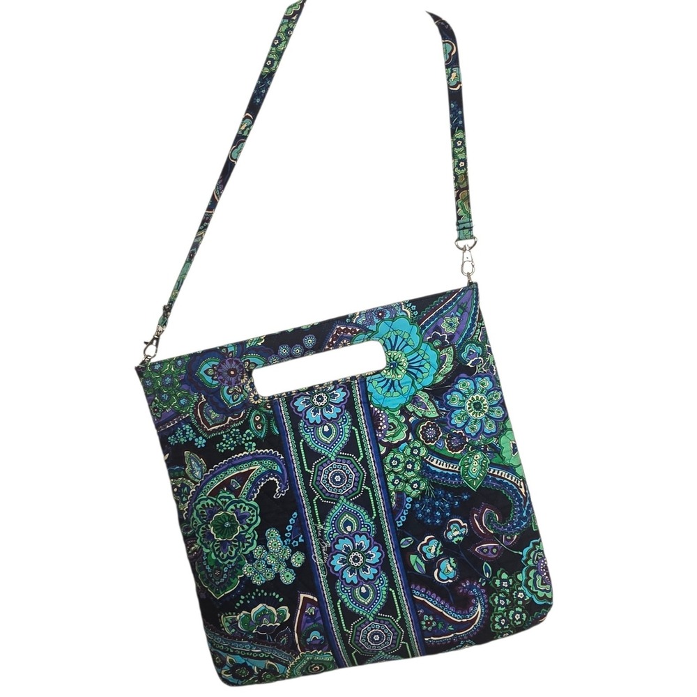 Vera Bradley Rhythm and Blues Quilted Tote‎ Crossbody Bag Tote Boho Paisley